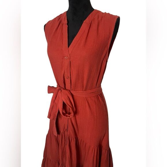 NWT ANTHROPOLOGIE DREW VNECK BUTTON UP RUFFLED MINI DRESS WITH TIE SIZE SMALL - Picture 7 of 11